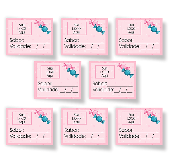Adesivo Personalizado Sabor e Validade  4x5cm - 450 unid