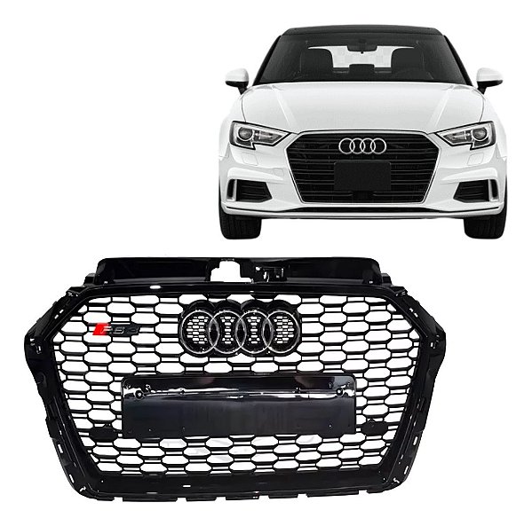 Grade Dianteria Audi A3 Geração 8V1 2017 até 2021 Modelo RS3 Black