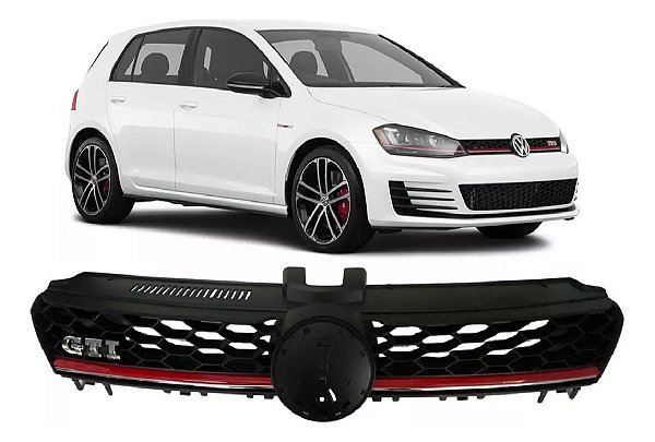 Grade Dianteira Volkswagen Golf MK7 2014 até 2017 Friso Vermelho