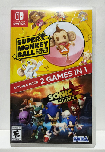 Sonic Forces + Super Monkey Ball Banana Mania Blitz HD - Nintendo Switch - Semi-Novo