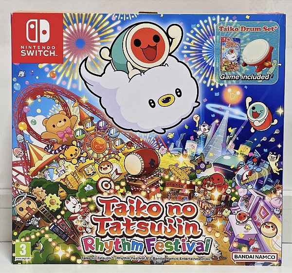 Taiko No Tatsujin Rhythm Festival Taiko Drum Set - Nintendo Switch - Semi-Novo