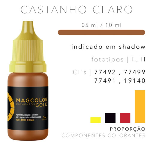 Pigmento Castanho Claro 5ml Mag Color Gold