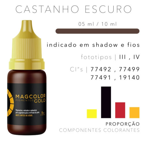 Pigmento Castanho Escuro 5ml Mag Color Gold