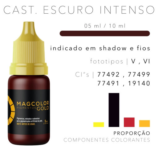 Pigmento Castanho Escuro Intenso 5ml Mag Color Gold