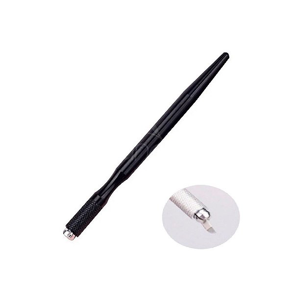 Tebori Aluminio Anatômico Preto Microblading