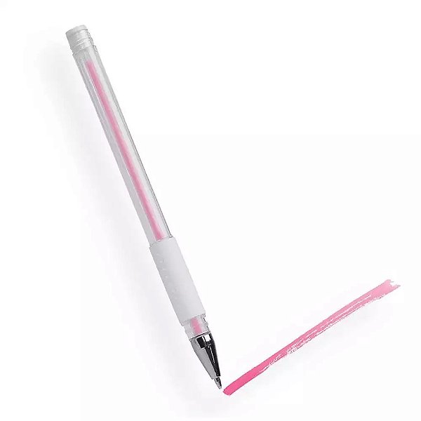 Caneta Gel Rosa para Marcação Sobrancelhas
