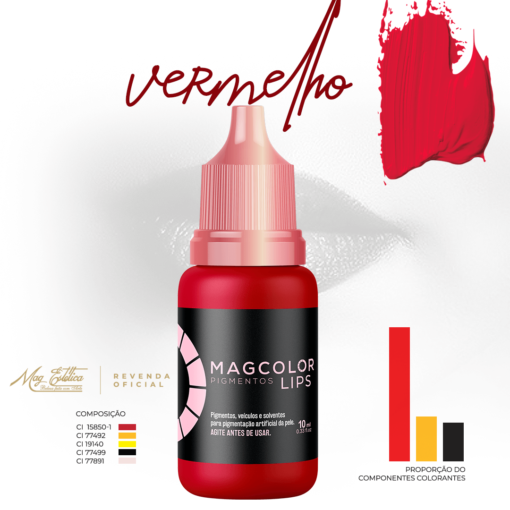 Pigmento Vermelho 5ml Mag Color Lips