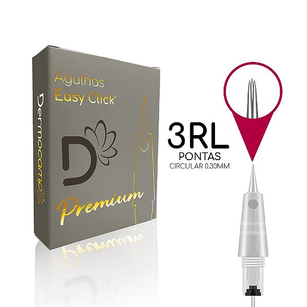 Agulhas Easy Click Dermocamp Premium 3RL Circular 0.30mm