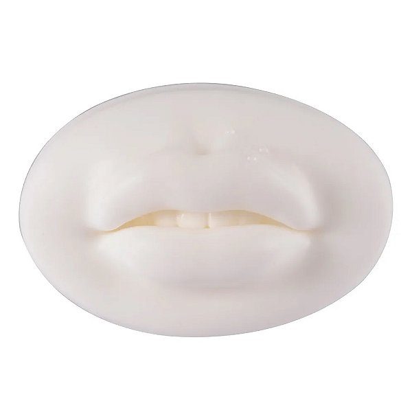 Boca Silicone 3D Realista Branca Treinamento Micropigmentação