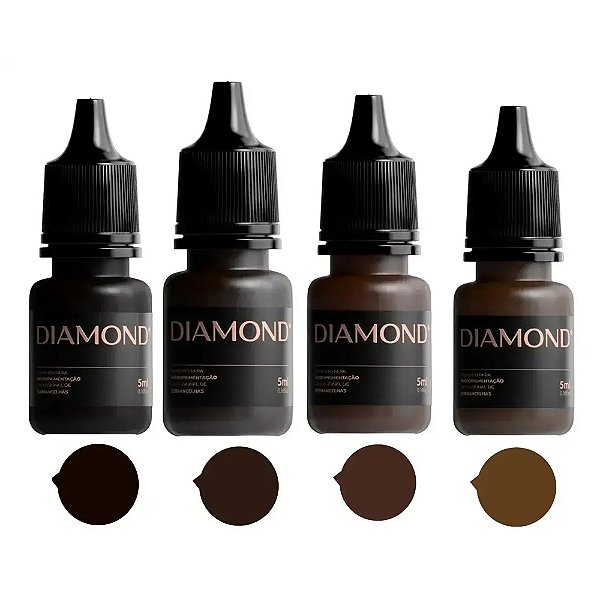 Kit Pigmento Mineral Diamond 4 Cores 5 ml