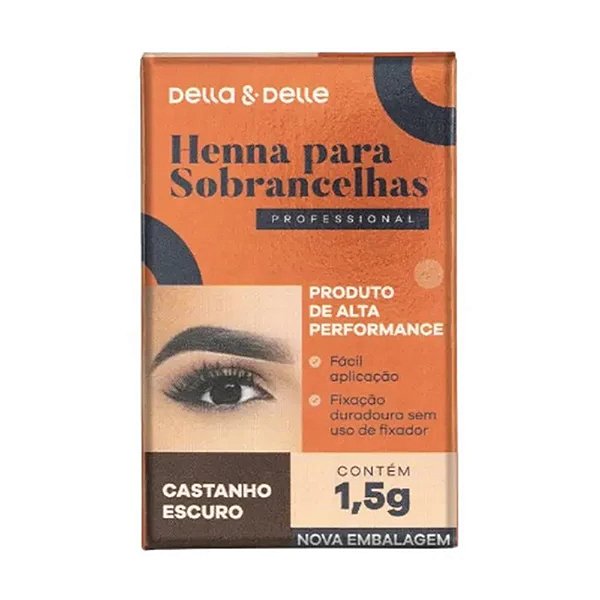 Henna Sobrancelha 1,5g Castanho Escuro - Della & Delle