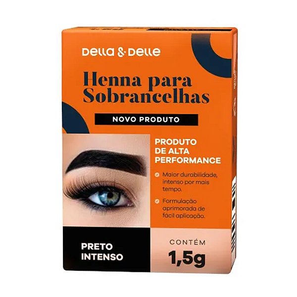 Henna para Sobrancelha Della & Delle 1,5g - Preto Intensso