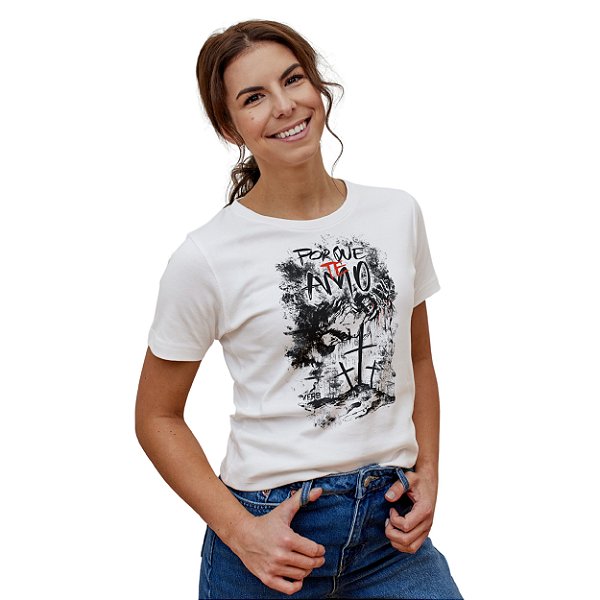 Babylook Branca - Estampa João 3:16