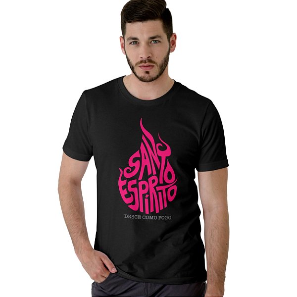 Camiseta Masculina Preta Estampa Espírito Santo