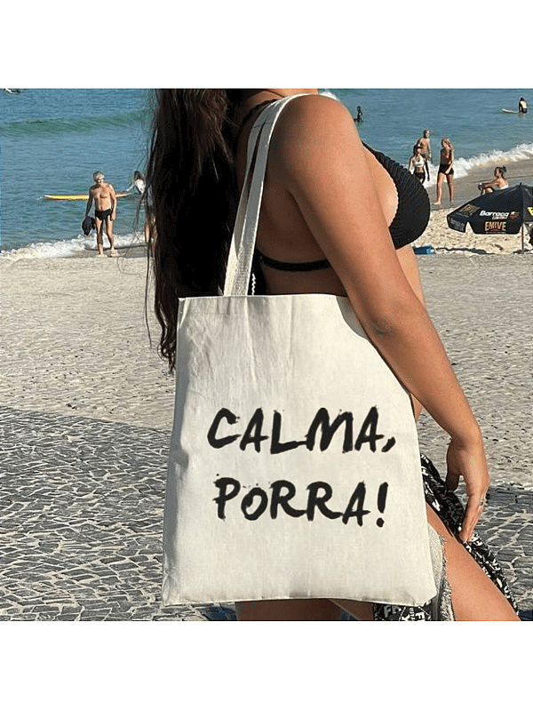 Bolsa Ecobag 100% algodão Estampa CALMA P***