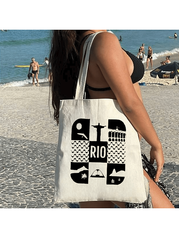 Bolsa Ecobag 100% algodão Estampa RIO SUN
