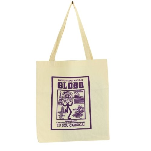 Bolsa Ecobag  100% algodão Estampa BISCOITO GLOBO (roxo)