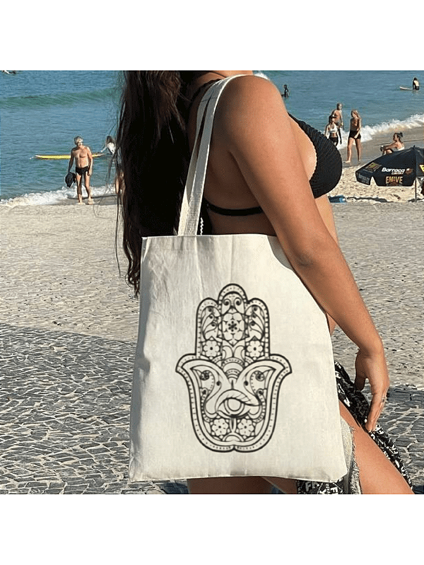 Bolsa Ecobag 100% algodão Estampa HAMSÁ