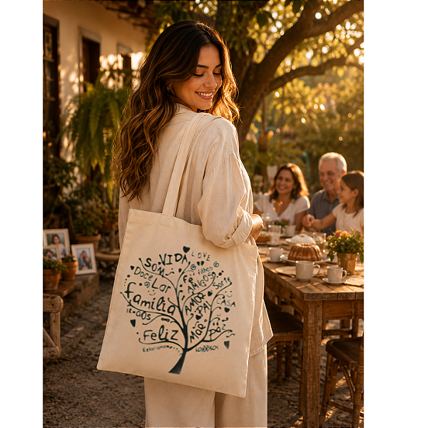 Bolsa Ecobag 100% algodão Estampa RAÍZES