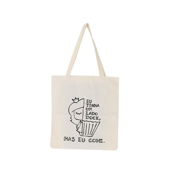 Bolsa Feminina Ecobag  100% algodão Estampa LADO DOCE