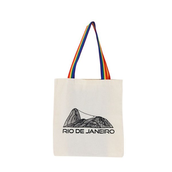 Bolsa Feminina Ecobag 100% algodão PÃO DE AÇÚCAR (Arco-íris)