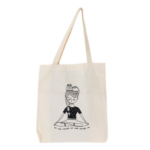 Bolsa Ecobag  100% algodão Estampa PAZ SAÚDE INSPIRAÇÃO