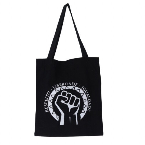Bolsa Ecobag 100% algodão Black Estampa RESPEITO, IGUALDADE