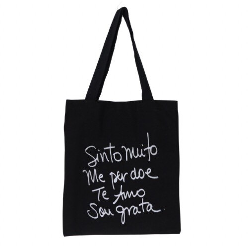 Bolsa Ecobag  100% algodão Black Estampa SOU GRATA