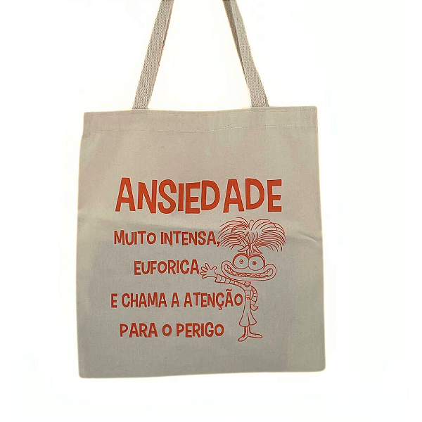Bolsa Ecobag  100% algodão Estampa ANSIEDADE