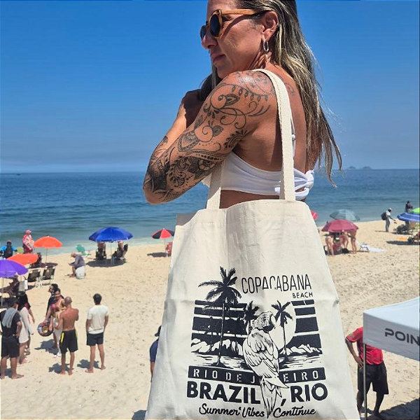 Bolsa Ecobag 100% algodão Estampa BRAZIL RIO
