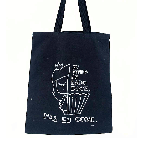 Bolsa Ecobag  100% algodão Black Estampa LADO DOCE