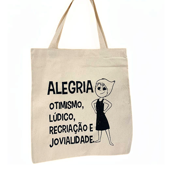 Bolsa Ecobag  100% algodão Estampa ALEGRIA