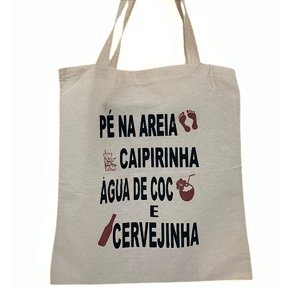 Bolsa Ecobag 100% algodão PÉ NA AREIA