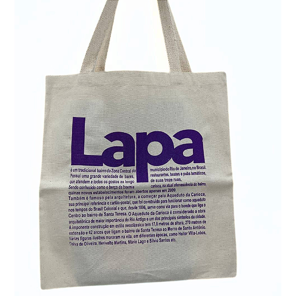 Bolsa Ecobag 100% algodão Estampa LAPA (roxo)