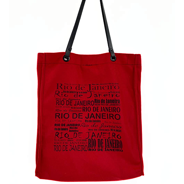 Bolsa Suede RJ Escritas Vermelho (Alça de Couro)