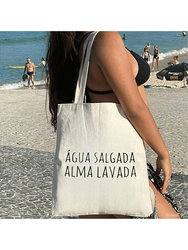 Bolsa Ecobag 100% algodão ÁGUA SALGADA (verde)
