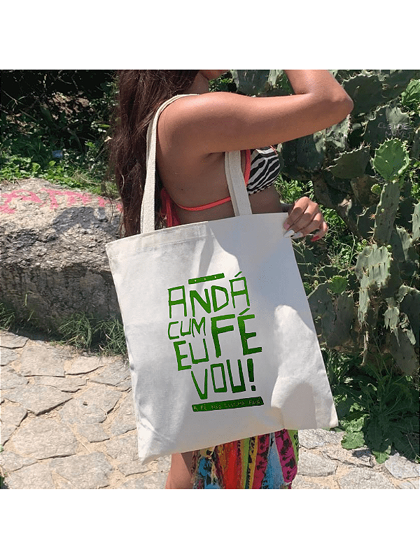 Bolsa Ecobag 100% algodão ANDA CUM FÉ (verde)