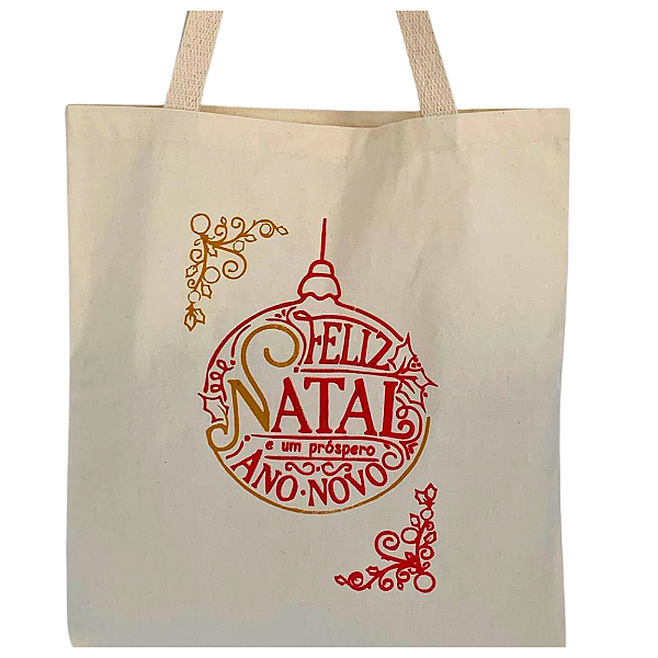 Bolsa Ecobag  100% algodão Estampa Natal