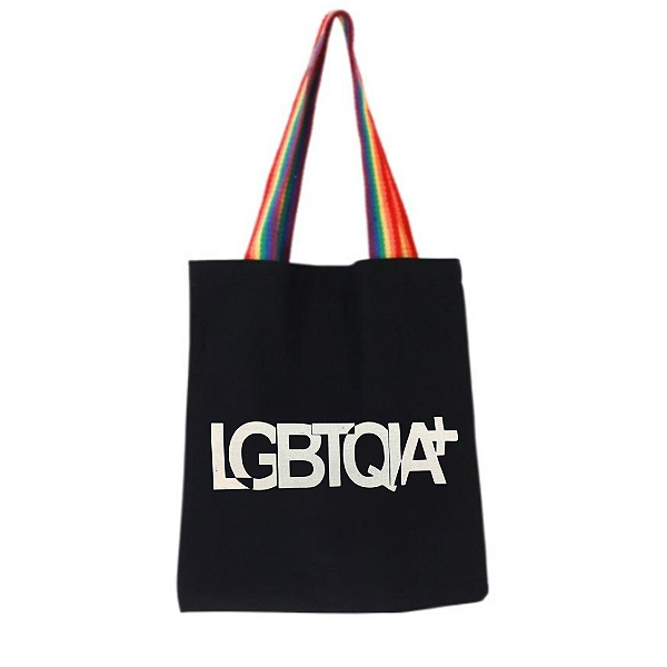Bolsa Ecobag  100% algodão Black Estampa LGBTQIA+ (colorida)