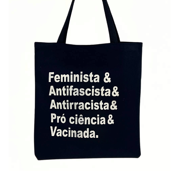 Bolsa Ecobag  100% algodão Black Estampa FEMINISTA