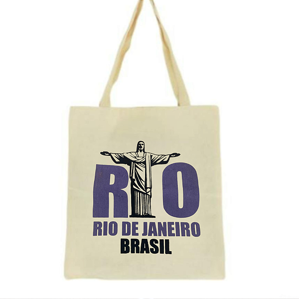 Bolsa Ecobag  100% algodão Estampa RIO (lilás)