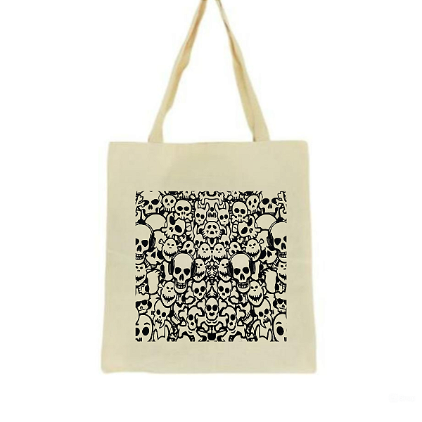 Bolsa Ecobag  100% algodão Estampa CAVEIRAS