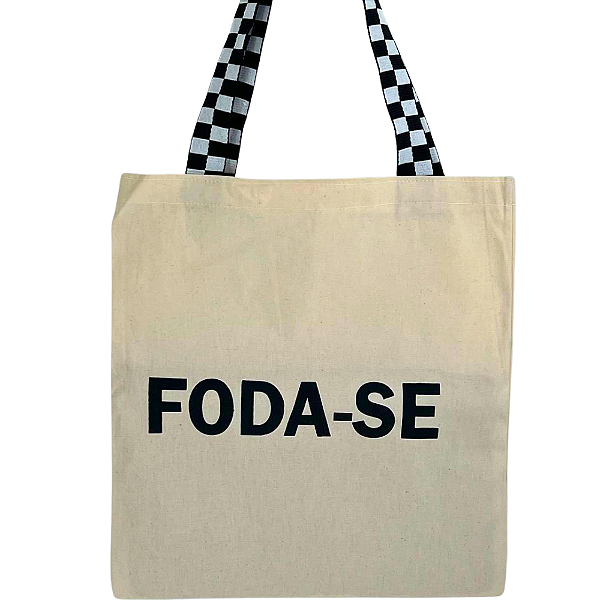 Bolsa Feminina Ecobag 100% algodão  FOD@-SE (Alça xadrez)