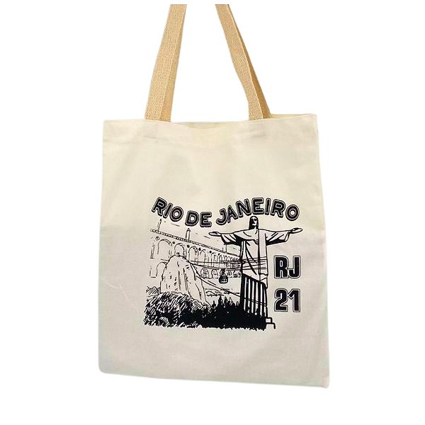 Bolsa Ecobag  100% algodão Branca Rj Cristo