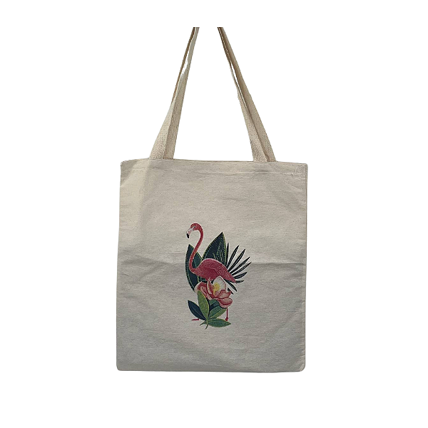 Bolsa Ecobag  100% algodão Estampa FLAMINGO