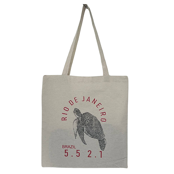 Bolsa Ecobag  100% algodão +55 21 TARTARUGA (vermelha)