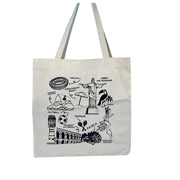 Bolsa Ecobag  100% algodão Estampa American Rj