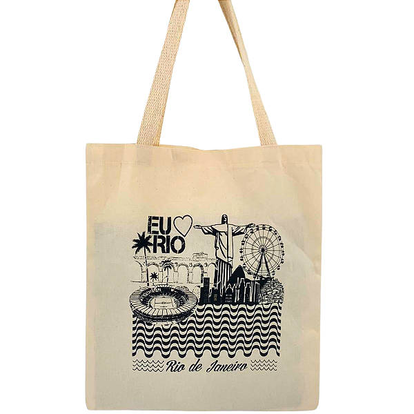 Bolsa Ecobag  100% algodão Estampa Mosaico Carioca