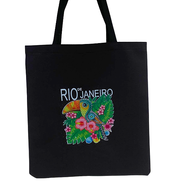 Bolsa Ecobag 100% algodão Black Tucano Psicodélico