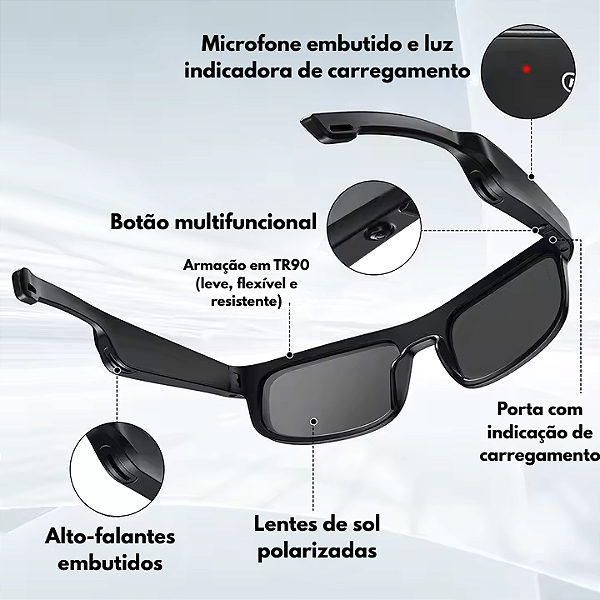 Óculos com Fone Bluetooth One2